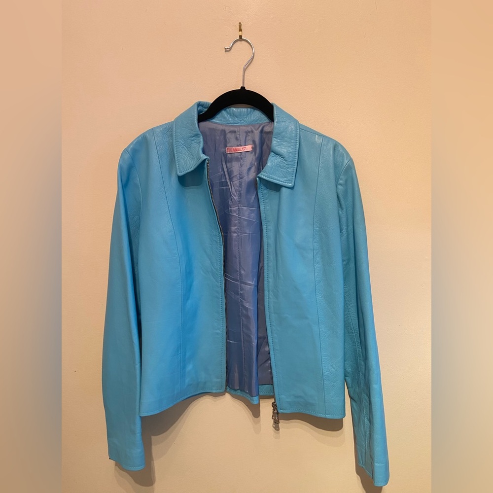 Vintage Verapelle Blue Leather Jacket